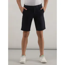 Lee Navy Cotton Slim Fit Shorts-picture-10
