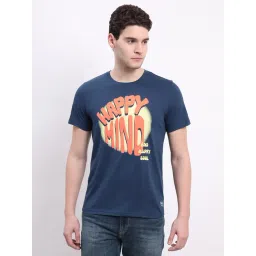 Lee Navy Regular Fit Graphic Print Cotton Crew T-Shirt-picture-22