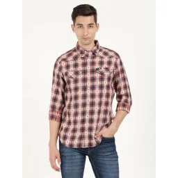 Lee Red Cotton Regular Fit Checks Shirt-picture-40