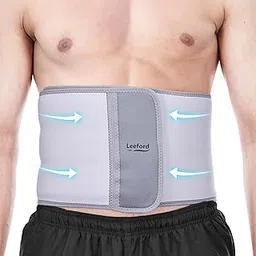 Leeford ABS Wrap | Neoprene Waist Trimmer for Abdomen & Back Support | Slimming Tummy Belt for Workout, Fitness & Waist Shaping | Adjustable Waist Belt for Men & Women | Universal Size Grey-picture-10