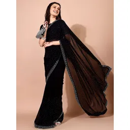 Leelavati Embellished Beads and Stones Pure Chiffon Saree-picture-15