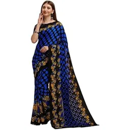 leelavati Floral Print Bollywood Georgette Saree (Blue) (PV-GR-889)-picture-49