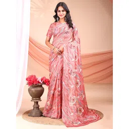 Leelavati Floral Printed Pure Chiffon Saree-picture-27
