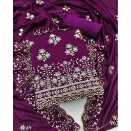 leeli peeri designer Women Embellished Unstitched Dress Material-picture-11