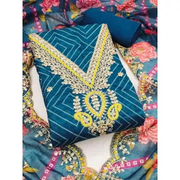 LeeliPeeri Designer Bandhani Embroidered Unstitched Dress Material-picture-19