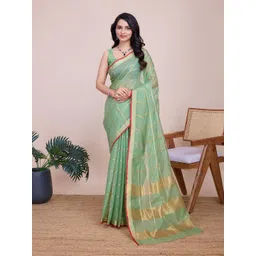 LeeliPeeri Designer Checked Woven Design Zari Designer Saree-picture-22