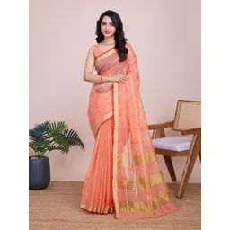 LeeliPeeri Designer Checked Woven Design Zari Saree-picture-19