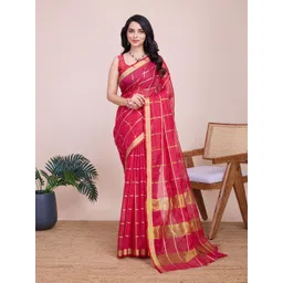 LeeliPeeri Designer Checked Zari Saree-picture-10