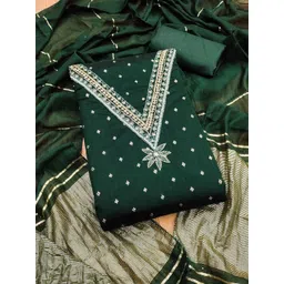 LeeliPeeri Designer Embellished Unstitched Dress Material image 3