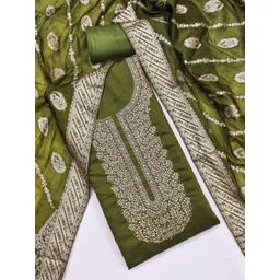 LeeliPeeri Designer Embroidered Thread Work Unstitched Dress Material-picture-29