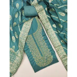 LeeliPeeri Designer Embroidered Thread Work Unstitched Dress Material-picture-32