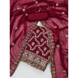 LeeliPeeri Designer Floral Embroidered Sequinned Georgette Unstitched Dress Material-picture-10