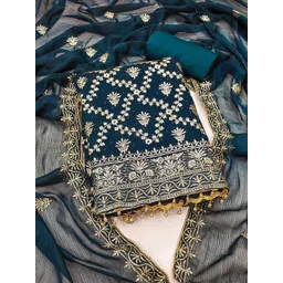 LeeliPeeri Designer Floral Embroidered Sequinned Georgette Unstitched Dress Material-picture-35