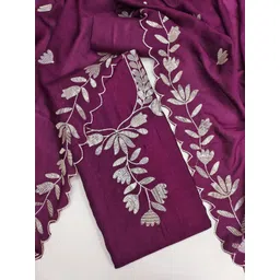 LeeliPeeri Designer Floral Embroidered Sequinned Unstitched Dress Material-picture-36