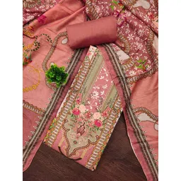 LeeliPeeri Designer Floral Printed Sequinned Unstitched Dress Material-picture-33