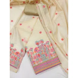 LeeliPeeri Designer Floral Woven Design Unstitched Dress Material-picture-10