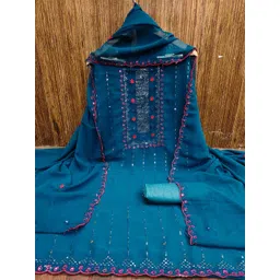 LeeliPeeri Designer Geometric Embroidered Unstitched Dress Material-picture-28