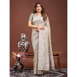 LeeliPeeri Designer Woven Design Zari Linen Blend Saree-picture-25