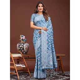 LeeliPeeri Designer Woven Design Zari Linen Blend Saree-picture-27