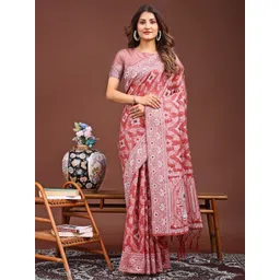 LeeliPeeri Designer Woven Design Zari Linen Blend Saree-picture-28