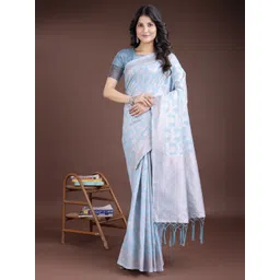LeeliPeeri Designer Woven Design Zari Linen Blend Saree-picture-40