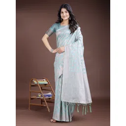LeeliPeeri Designer Woven Design Zari Linen Blend Saree-picture-41