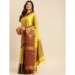 LeeliPeeri Designer Woven Design Zari Saree With Blouse Peiece-picture-36