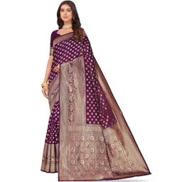 Leeza Store Ethnic Motifs Woven Design Zari Art Silk Kanjeevaram Saree-picture-16