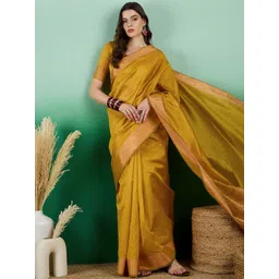 Leeza Store Woven Design Zari Organza Banarasi Saree image 4