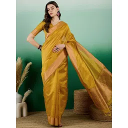 Leeza Store Woven Design Zari Organza Banarasi Saree image 1