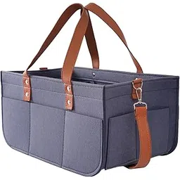 lefeke Baby Diaper Caddy, Portable Holder Tote Bag for Changing Table Car Travel Baby Shower Gifts Newborn Essentials Registry Must Have Items(Grey)-picture-46