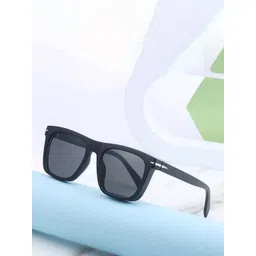 LEGEND EYEWEAR Unisex Full Rim Black UV Protected Lens Square Sunglasses-picture-21