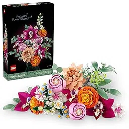 LEGO Botanicals Pretty Pink Flower Bouquet Floral Decor 10342 Building Blocks for 18+ Gift-picture-22
