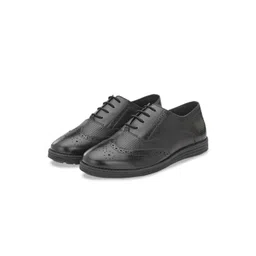 LEGWORK Men Textured Round Toe Leather Formal Brogues-picture-14