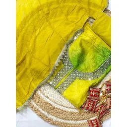 Leheriya Printed Silk Crepe Unstitched Dress Material-picture-18