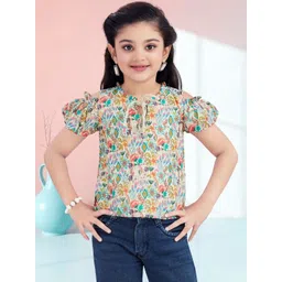 Lei-Chie Floral Print Puff Sleeve Georgette Top-picture-30