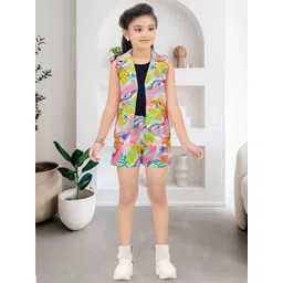 Lei-Chie Girls Sleeveless Linen Top With Shorts & Waistcoat-picture-18