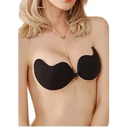 leiaz kiss Bra for Women Girls Women's & Girl's Strapless Push Up Wire Free Stick On Invisible Western Fancy Bra Adhesive Sticky Front Clip (Pack of 1) Black and Nude-picture-20