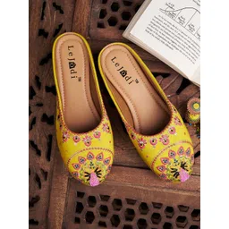 LEJODI Women Embellished Party Mojaris Flats-picture-11