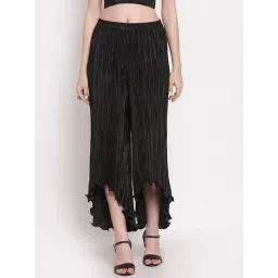 Lela Black Mid Rise Palazzos-picture-47