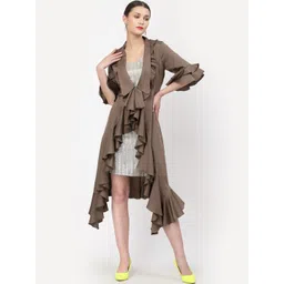 LELA Women Floral Lightweight Longline Cotton Open Front Jacket-picture-26