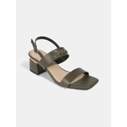 LEMON & PEPPER Women Block Heel Open Toe Sandals with Buckles-picture-14