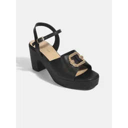 LEMON & PEPPER Women Block Heel Sandals with Buckles-picture-13