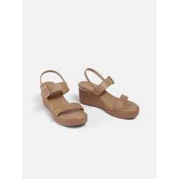 LEMON & PEPPER Women Open Toe Backstrap Wedges-picture-36