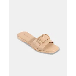 LEMON & PEPPER Women Square Open Toe Flats with Buckles-picture-30