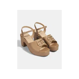 Lemon & Pepper Women Tan Casual Sandal Heels-picture-15