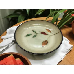 21cm Ceramic Deep Salad/Pasta/Snack Serving Plate, Microwave Safe, Elegant Round Dinner Plate-image-7