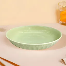 Ceramic Green Serving Plate for Salad/Pasta/Snack | Round Platters for Serving | Dinner Plate-image-6