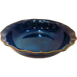 Round Shape Ceramic Stoneware Pasta/Salad Serving Deep Platter (Blue) Sizzler Tray-image-9