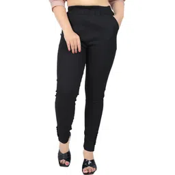 lemondrops Women Regular Fit Black Cotton Blend Trousers-picture-28